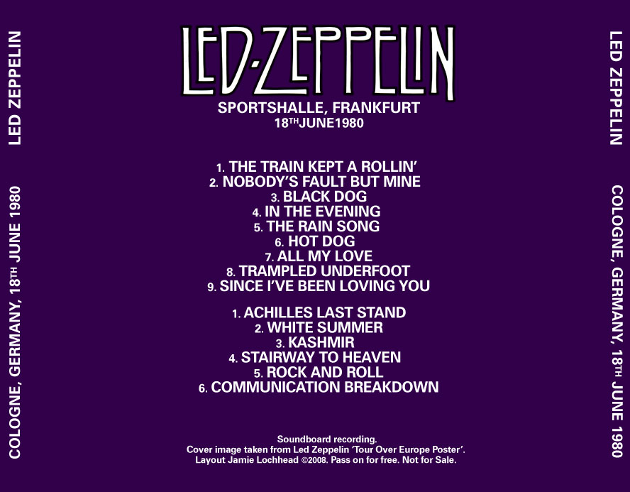 led zeppelin cologne 1980