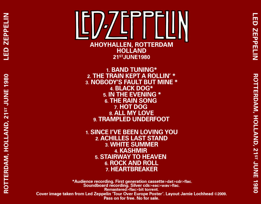led zeppelin rotterdam 1980