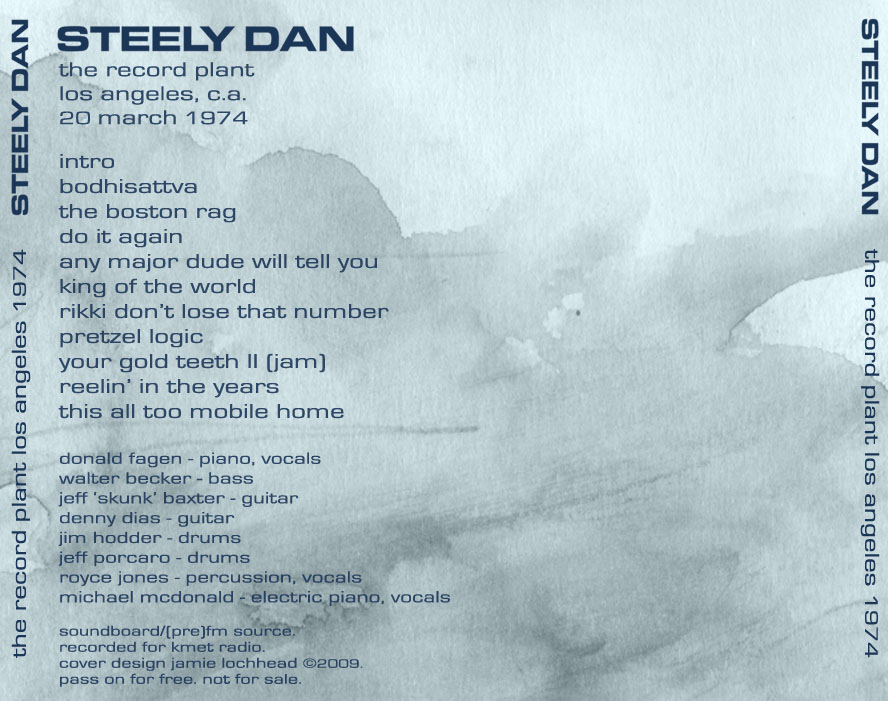 steely dan record plant 74