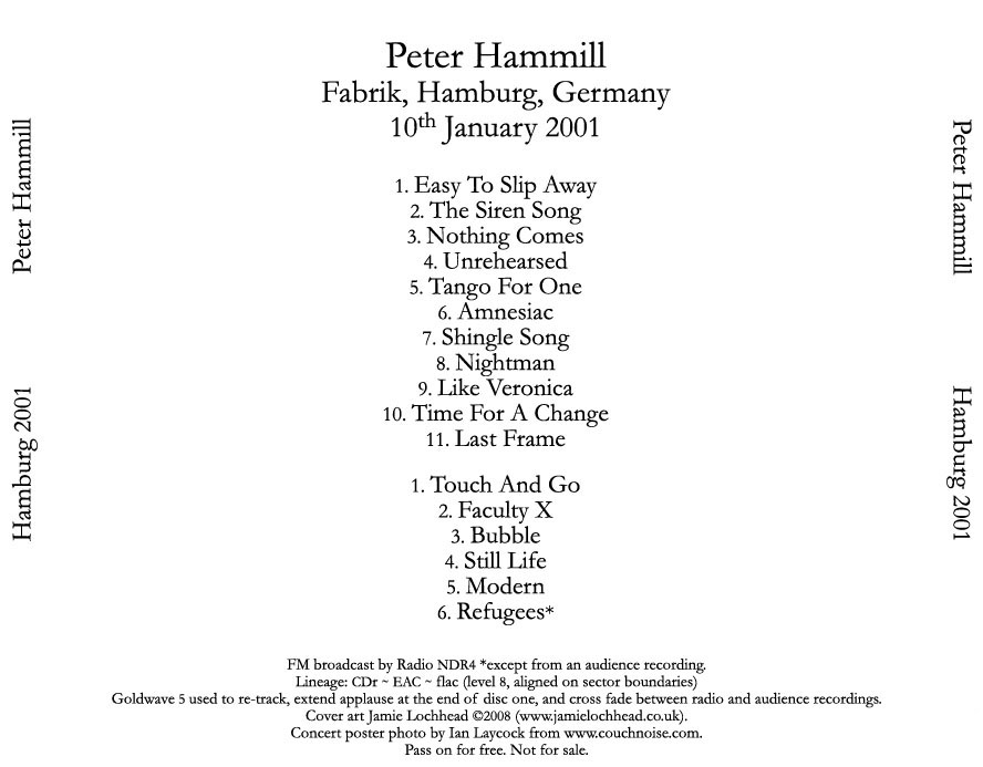 peter hammill fabrik hamburg 2001